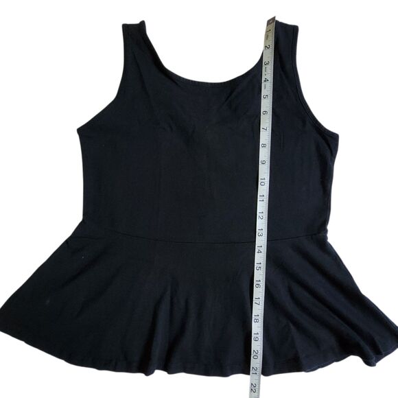 Dots Black Zipper Peplum Tank Top Sz M - Picture 11 of 12